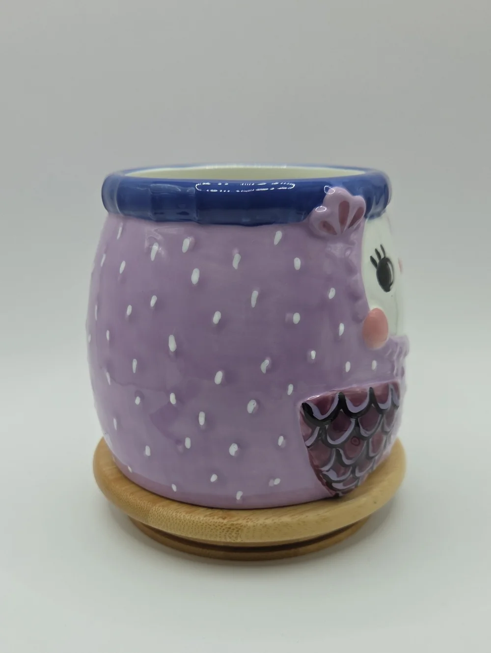 Sur La Table Lavender Owl Ceramic Mug 3D Effecr